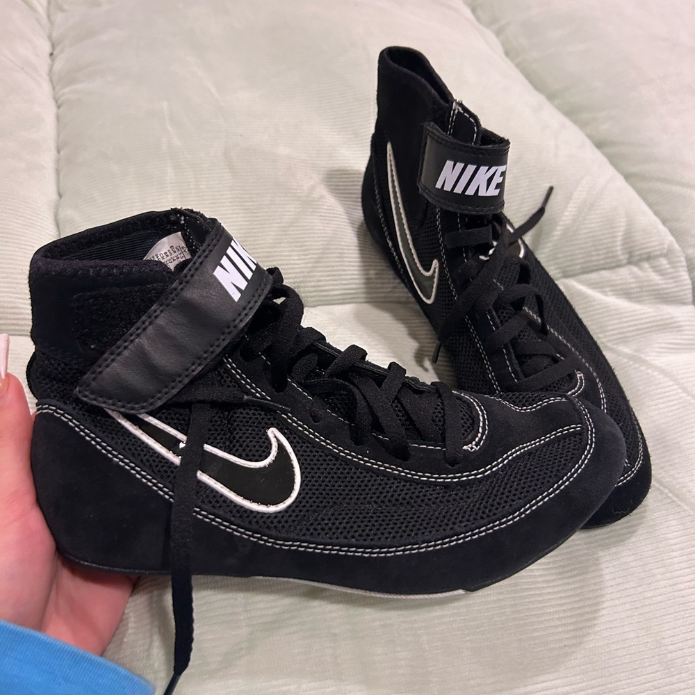 Nike Kids Black and White High-Top Sneakers